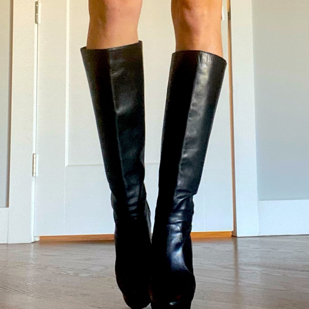 Jimmy Choo black leather boots